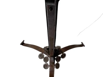 Art Deco Patinated Wrought Iron Floor Lamp, 1930s